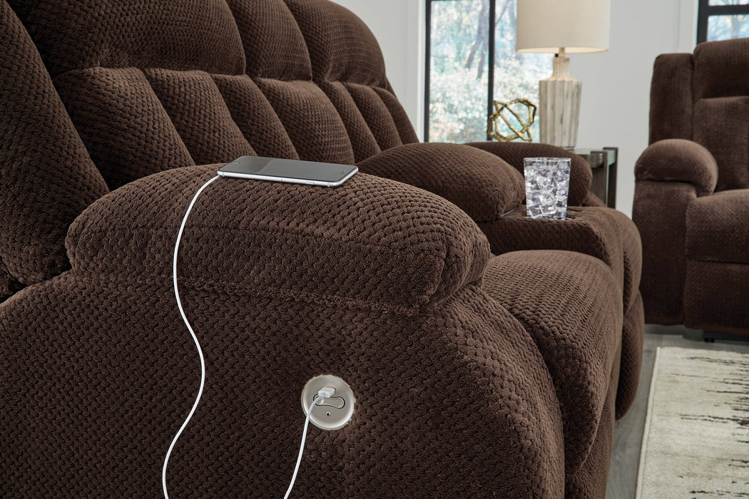 Observation Power Reclining Loveseat with Console - Inland Furniture (San Bernardino, CA)