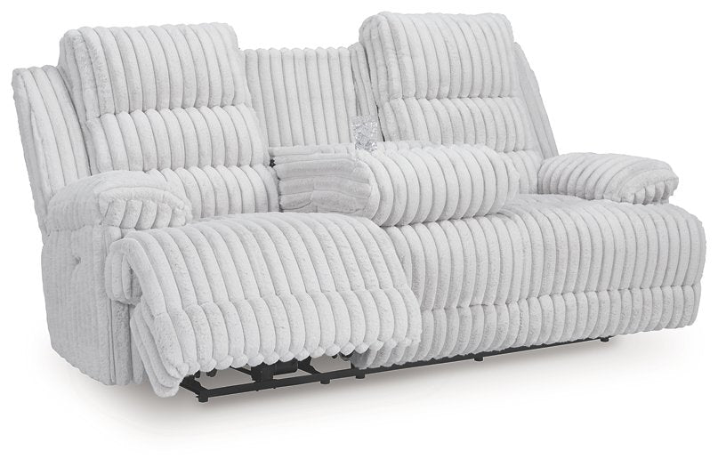 Rhines Falls Power Reclining Sofa with Drop Down Table - Inland Furniture (San Bernardino, CA)