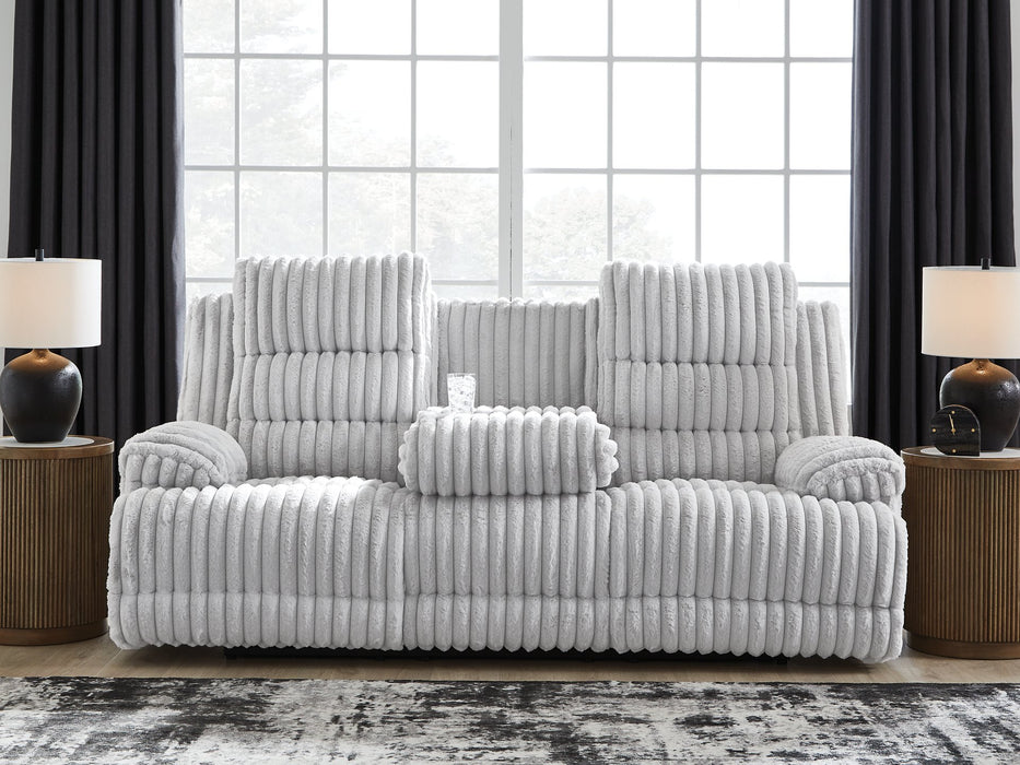 Rhines Falls Power Reclining Sofa with Drop Down Table - Inland Furniture (San Bernardino, CA)