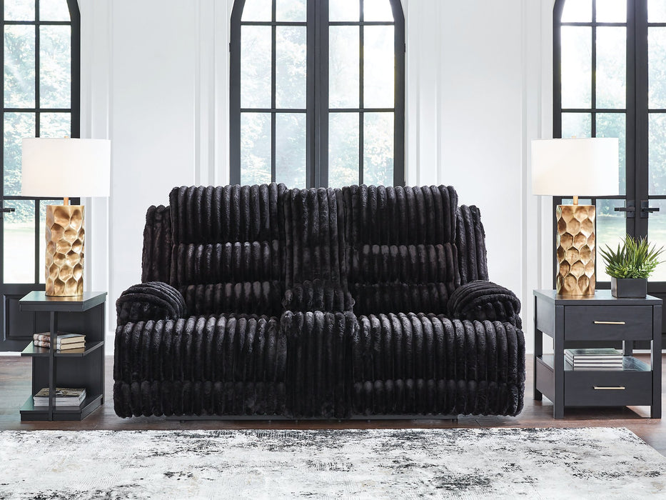 Rhine Falls Reclining Loveseat with Console - Inland Furniture (San Bernardino, CA)