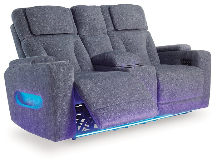Studio Cave Power Reclining Loveseat with Console - Inland Furniture (San Bernardino, CA)