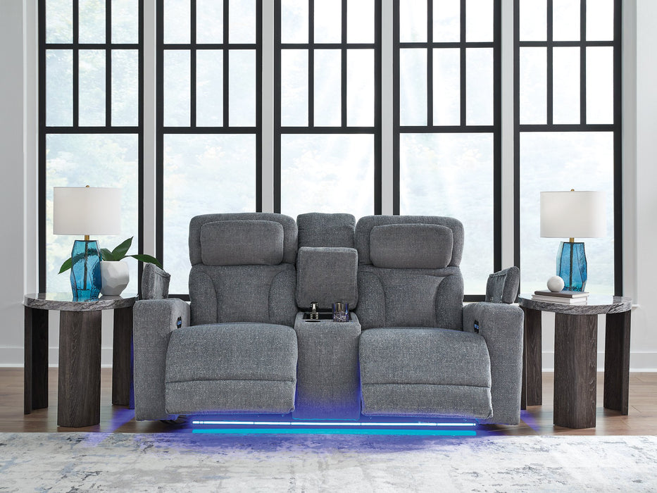 Studio Cave Power Reclining Loveseat with Console - Inland Furniture (San Bernardino, CA)