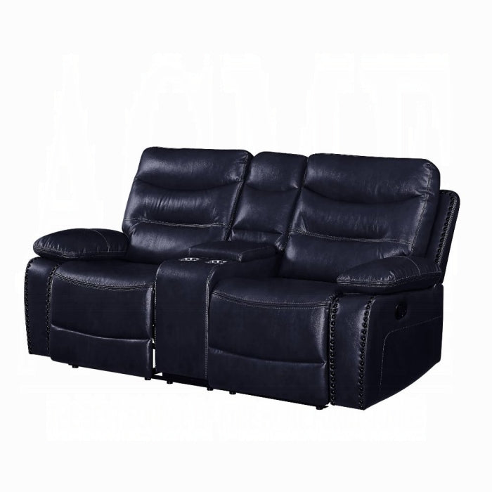 Aashi Motion Loveseat With Console - Inland Furniture (San Bernardino, CA)