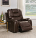 Braylon Brown PU Recliner (Power Motion) - Inland Furniture (San Bernardino, CA)