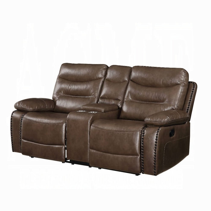 Aashi Motion Loveseat With Console - Inland Furniture (San Bernardino, CA)