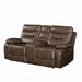 Aashi Motion Loveseat With Console - Inland Furniture (San Bernardino, CA)