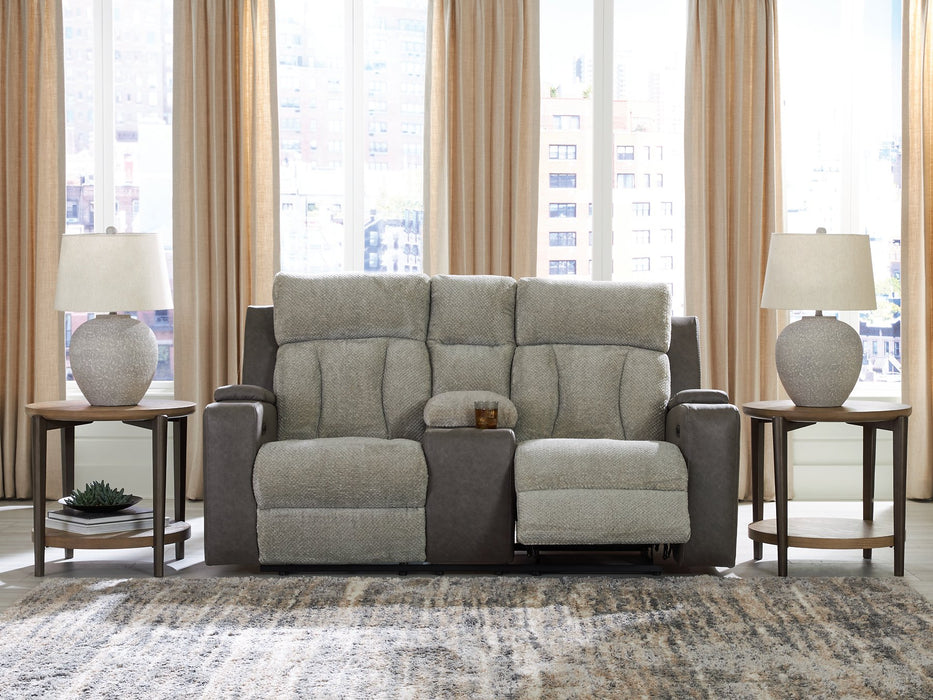 WhipLash Power Reclining Loveseat with Console - Inland Furniture (San Bernardino, CA)