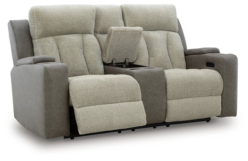 WhipLash Power Reclining Loveseat with Console - Inland Furniture (San Bernardino, CA)