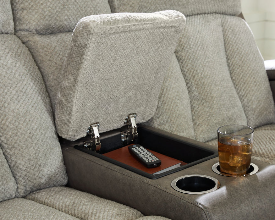 WhipLash Power Reclining Loveseat with Console - Inland Furniture (San Bernardino, CA)