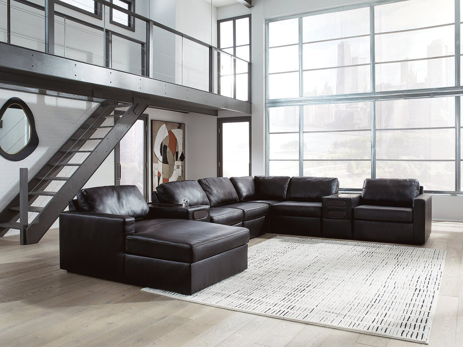 Modmax II Sectional with Chaise and Audio Consoles - Inland Furniture (San Bernardino, CA)