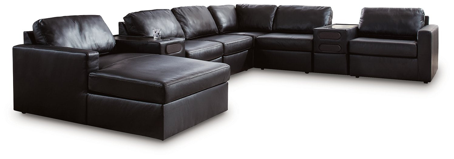 Modmax II Sectional with Chaise and Audio Consoles - Inland Furniture (San Bernardino, CA)