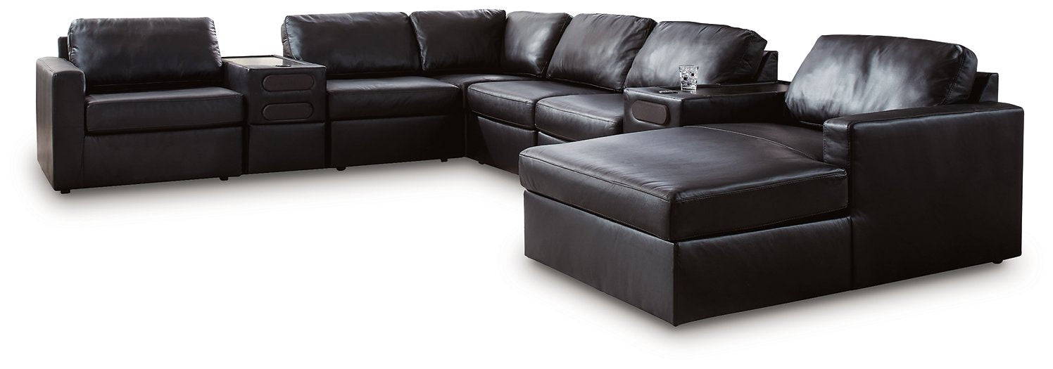 Modmax II Sectional with Chaise and Audio Consoles - Inland Furniture (San Bernardino, CA)