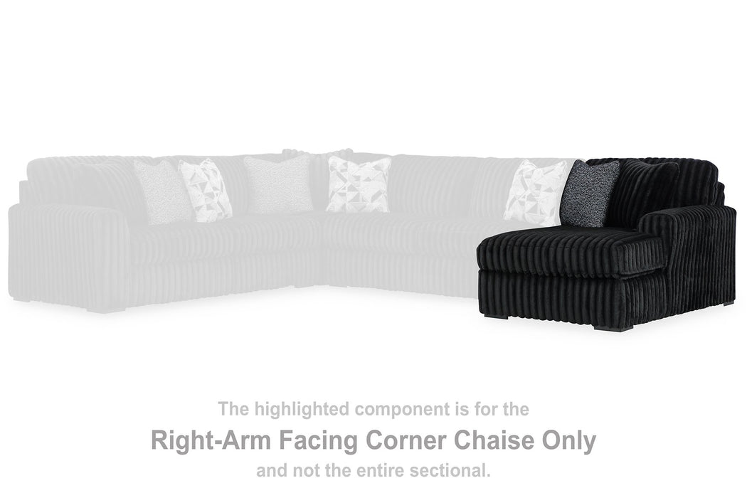 Midnight-Madness Sectional with Chaise - Inland Furniture (San Bernardino, CA)