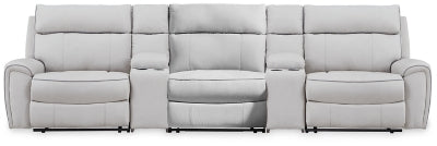 Social Pointe Reclining Sectional with Storage Consoles - Inland Furniture (San Bernardino, CA)