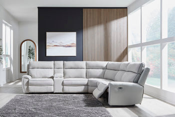 Social Pointe Reclining Sectional with Storage Consoles - Inland Furniture (San Bernardino, CA)
