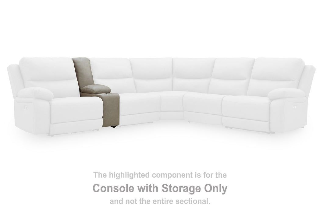 Narwhal Place Reclining Sectional with Storage Console - Inland Furniture (San Bernardino, CA)