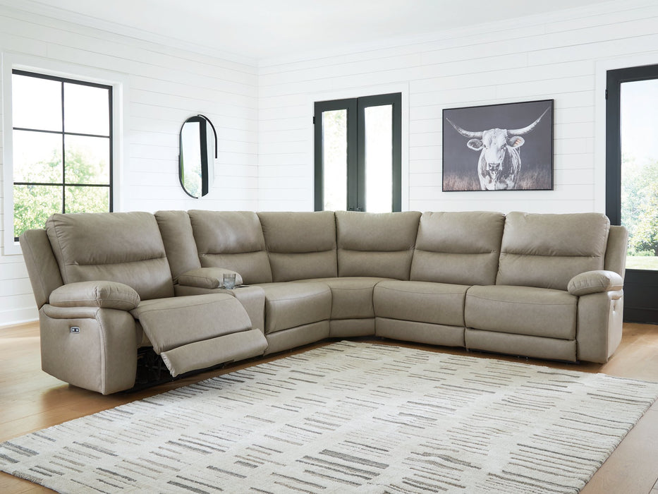 Narwhal Place Reclining Sectional with Storage Console - Inland Furniture (San Bernardino, CA)