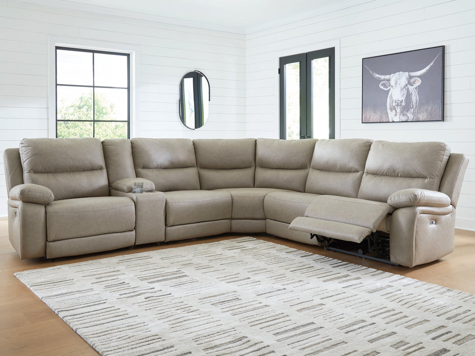Narwhal Place Reclining Sectional with Storage Console - Inland Furniture (San Bernardino, CA)