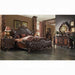 Versailles 2-Tone Dark Brown PU & Cherry Oak Eastern King Bed - Inland Furniture (San Bernardino, CA)