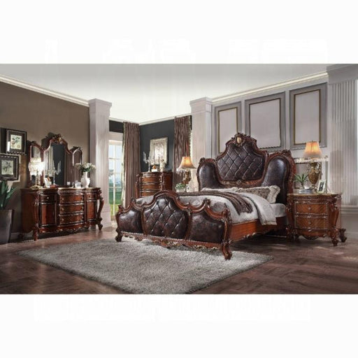 Picardy PU & Cherry Oak Queen Bed - Inland Furniture (San Bernardino, CA)