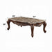 Latisha Marble & Antique Oak Coffee Table - Inland Furniture (San Bernardino, CA)