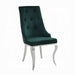 Dekel Green Fabric & Stainless Steel Side Chair - Inland Furniture (San Bernardino, CA)