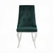 Dekel Green Fabric & Stainless Steel Side Chair - Inland Furniture (San Bernardino, CA)