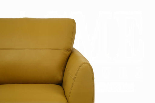 Valeria Mustard Leather Sofa - Inland Furniture (San Bernardino, CA)