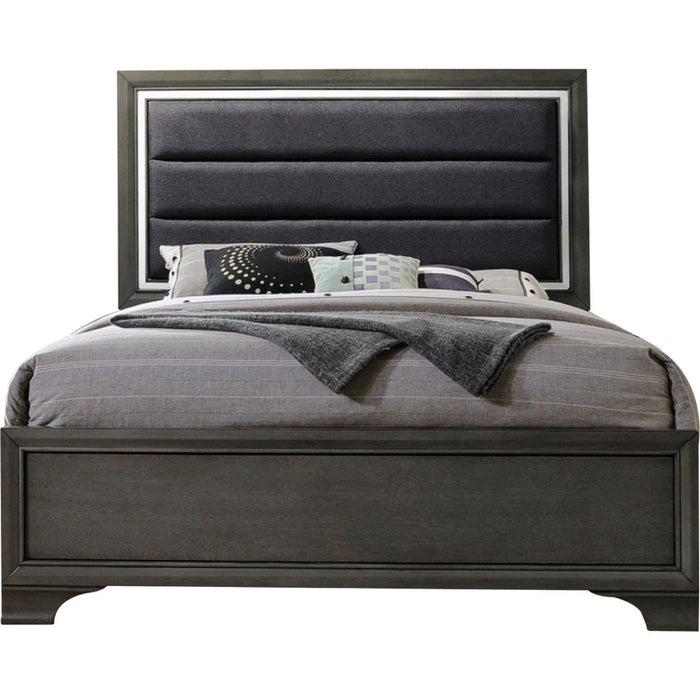 Acme Furniture Carine II Queen Panel Bed in Gray 26260Q - Inland Furniture (San Bernardino, CA)