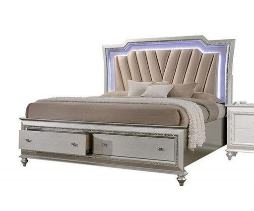 Acme Furniture Kaitlyn Queen Storage Bed in Champagne - Inland Furniture (San Bernardino, CA)