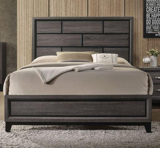 Acme Furniture Valdemar Queen Panel Bed in Weathered Gray 27050Q - Inland Furniture (San Bernardino, CA)