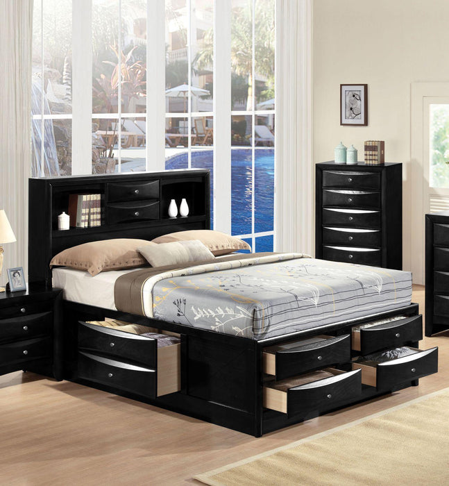 Acme Ireland Queen Storage Bed in Black 21610Q - Inland Furniture (San Bernardino, CA)