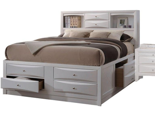 Acme Ireland King Storage Bed in White 21696EK - Inland Furniture (San Bernardino, CA)