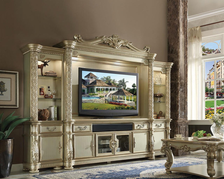 Acme Vendome Entertainment Center in Gold Patina 91310 - Inland Furniture (San Bernardino, CA)