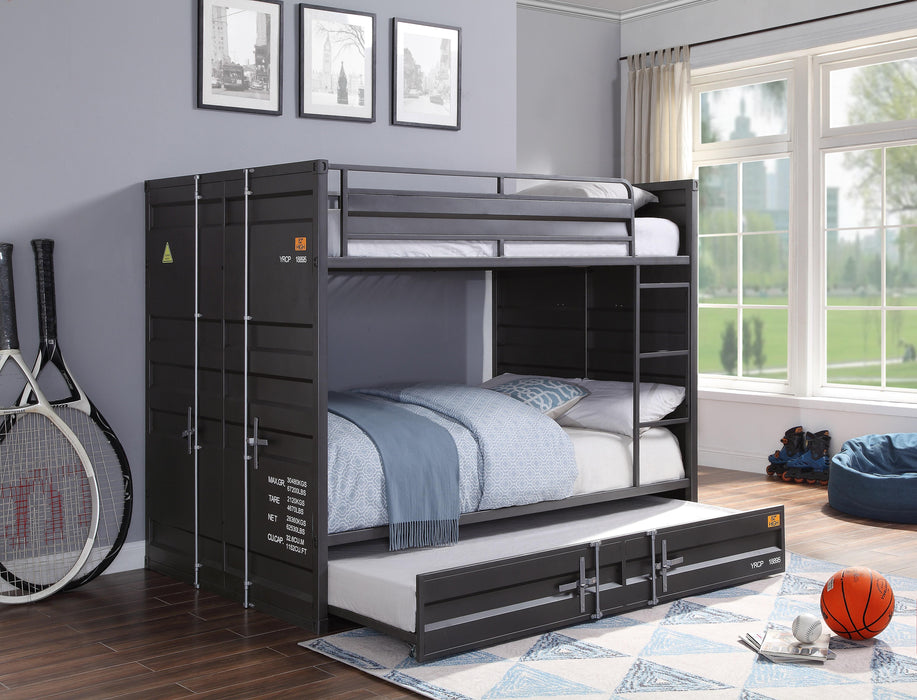 Cargo Gunmetal Bunk Bed (Full/Full) - Inland Furniture (San Bernardino, CA)