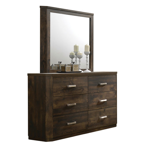 Elettra Rustic Walnut Mirror - Inland Furniture (San Bernardino, CA)