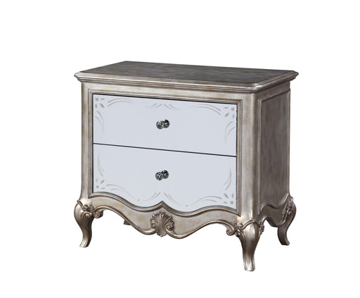 Esteban Antique Champagne Nightstand (2 Drw) - Inland Furniture (San Bernardino, CA)