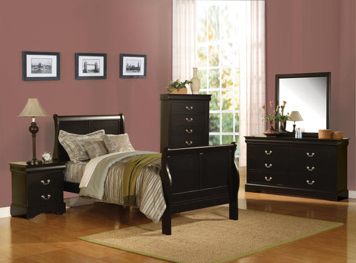 Louis Philippe III Black Twin Bed - Inland Furniture (San Bernardino, CA)