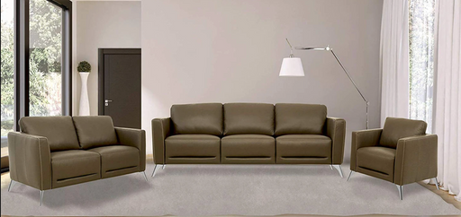 Malaga Taupe Leather Sofa - Inland Furniture (San Bernardino, CA)