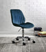 Muata Twilight Blue Velvet & Chrome Office Chair - Inland Furniture (San Bernardino, CA)
