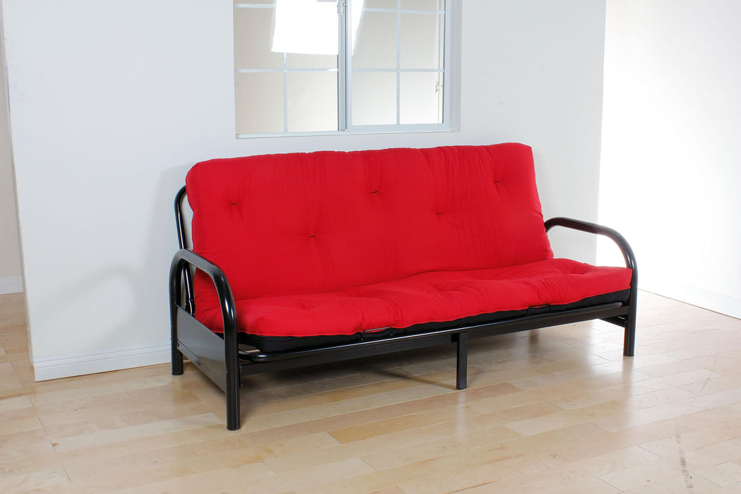 Nabila Red & Black Full Futon Mattress, 6"H - Inland Furniture (San Bernardino, CA)