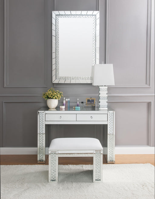 Nysa Mirrored & Faux Crystals Vanity Desk - Inland Furniture (San Bernardino, CA)
