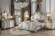 Picardy Fabric & Antique Pearl Queen Bed - Inland Furniture (San Bernardino, CA)