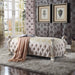 Picardy Fabric & Antique Pearl Bench - Inland Furniture (San Bernardino, CA)
