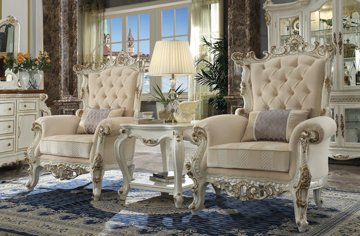 Picardy II Fabric & Antique Pearl Accent Chair & Pillow - Inland Furniture (San Bernardino, CA)