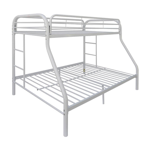 Tritan White Bunk Bed (Twin/Full) - Inland Furniture (San Bernardino, CA)