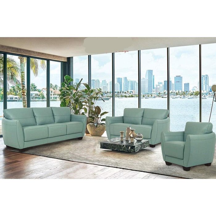 Valeria Watery Leather 3-Piece Living Room Set - Inland Furniture (San Bernardino, CA)