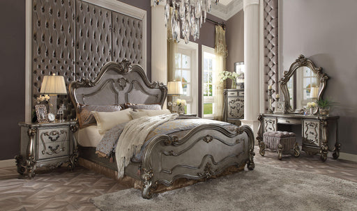 Versailles Antique Platinum Queen Bed - Inland Furniture (San Bernardino, CA)
