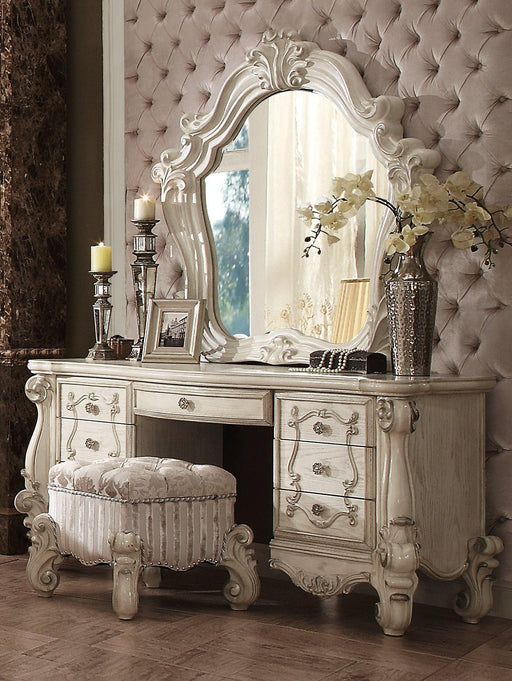 Versailles Bone White Vanity Desk - Inland Furniture (San Bernardino, CA)