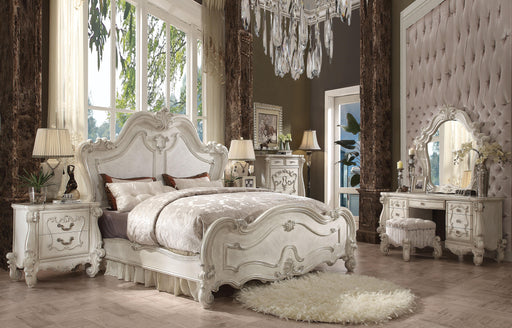 Versailles Bone White Eastern King Bed - Inland Furniture (San Bernardino, CA)